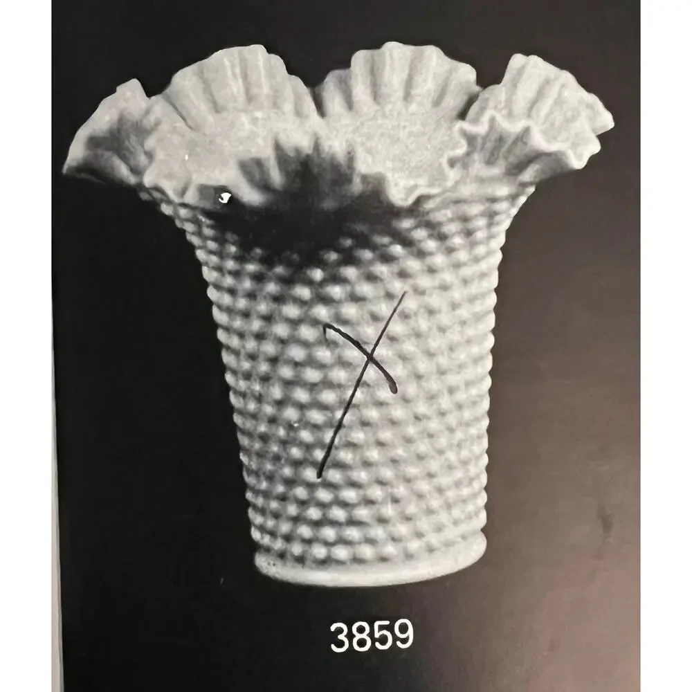 Vintage Fenton Hobnail 8” Doible Crimped Vase